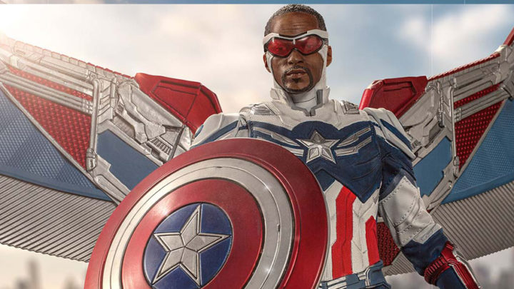 L’imponente statuda di Captain America Sam Wilson da Iron Studios