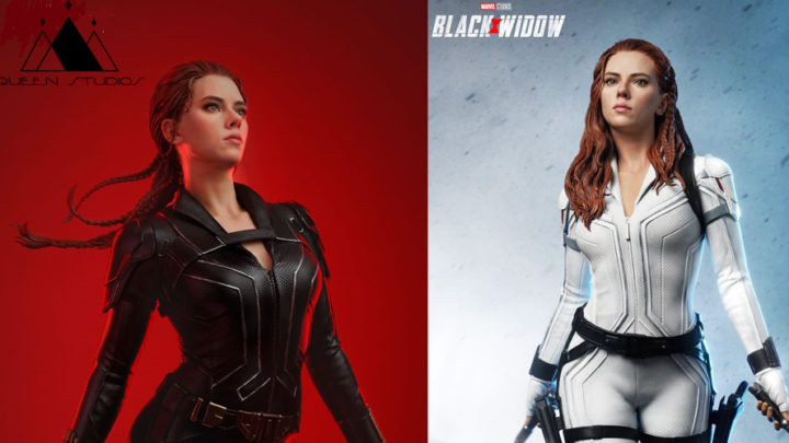 Le statue di Black Widow versione Normal e Snow Suit da Queen Studios
